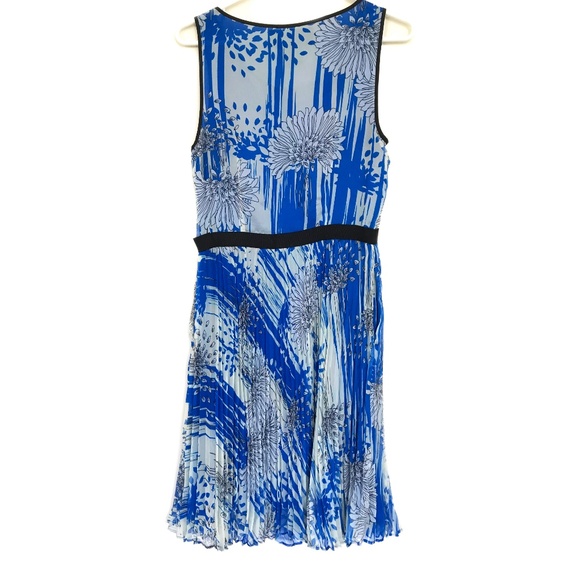 Miss Wu Blue Sleeveless Floral Dress - Picture 3 of 8